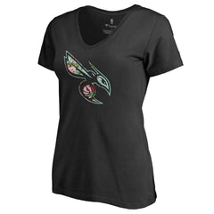 Charlotte Hornets Lovely V-Neck T-Shirt - Black on sale