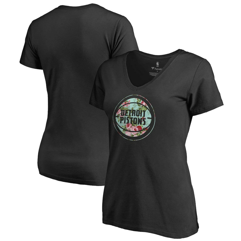 Detroit Pistons Lovely V-Neck T-Shirt sale - Black discount