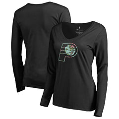 Indiana Pacers Women's Lovely V-Neck Long Sleeve T-Shirt - Black shop