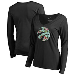 Toronto Raptors Women's Lovely V-Neck Long Sleeve T-Shirt - Black for sale