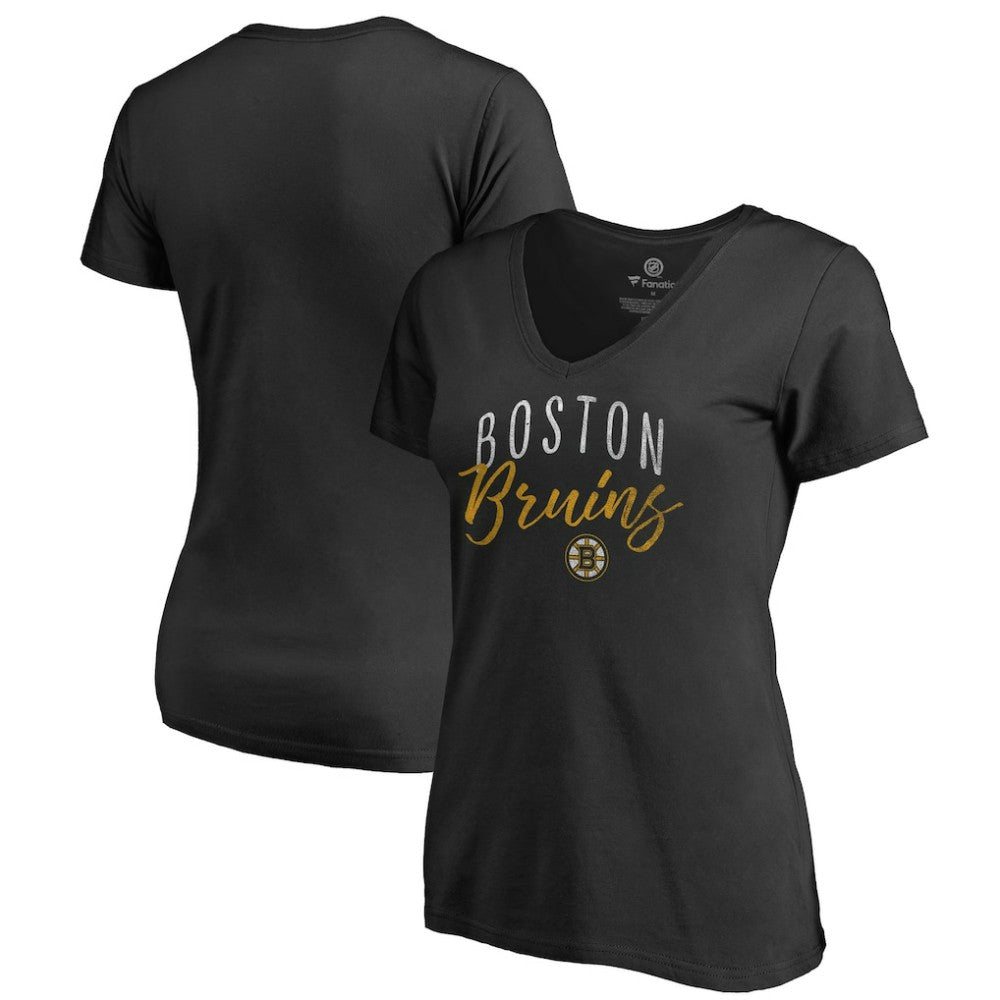 Boston Bruins Women's Graceful V-Neck T-Shirt Black