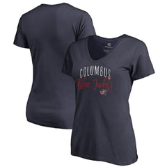 Columbus Blue Jackets Women's Graceful V-Neck T-Shirt Navy
