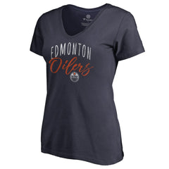 Edmonton Oilers Women's Graceful V-Neck T-Shirt Navy