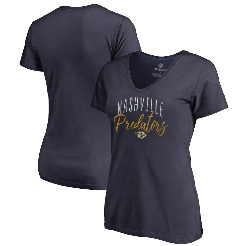 Nashville Predators Women's Graceful V-Neck T-Shirt Navy
