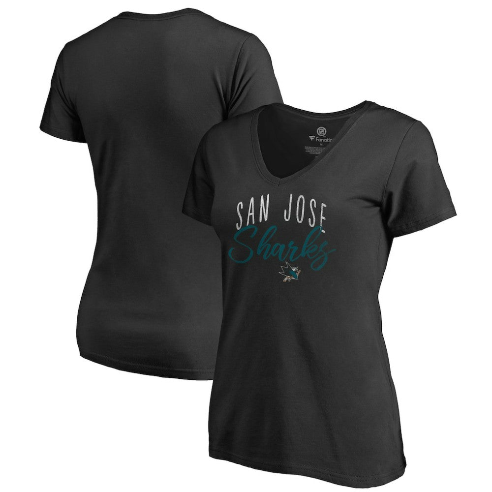 San Jose Sharks Women's Graceful V-Neck T-Shirt Black