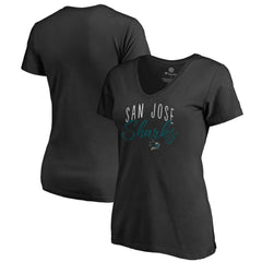 San Jose Sharks Women's Graceful V-Neck T-Shirt Black