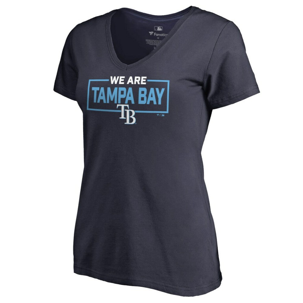 Tampa Bay Rays Women's We Are Icon V-Neck T-Shirt - Navy