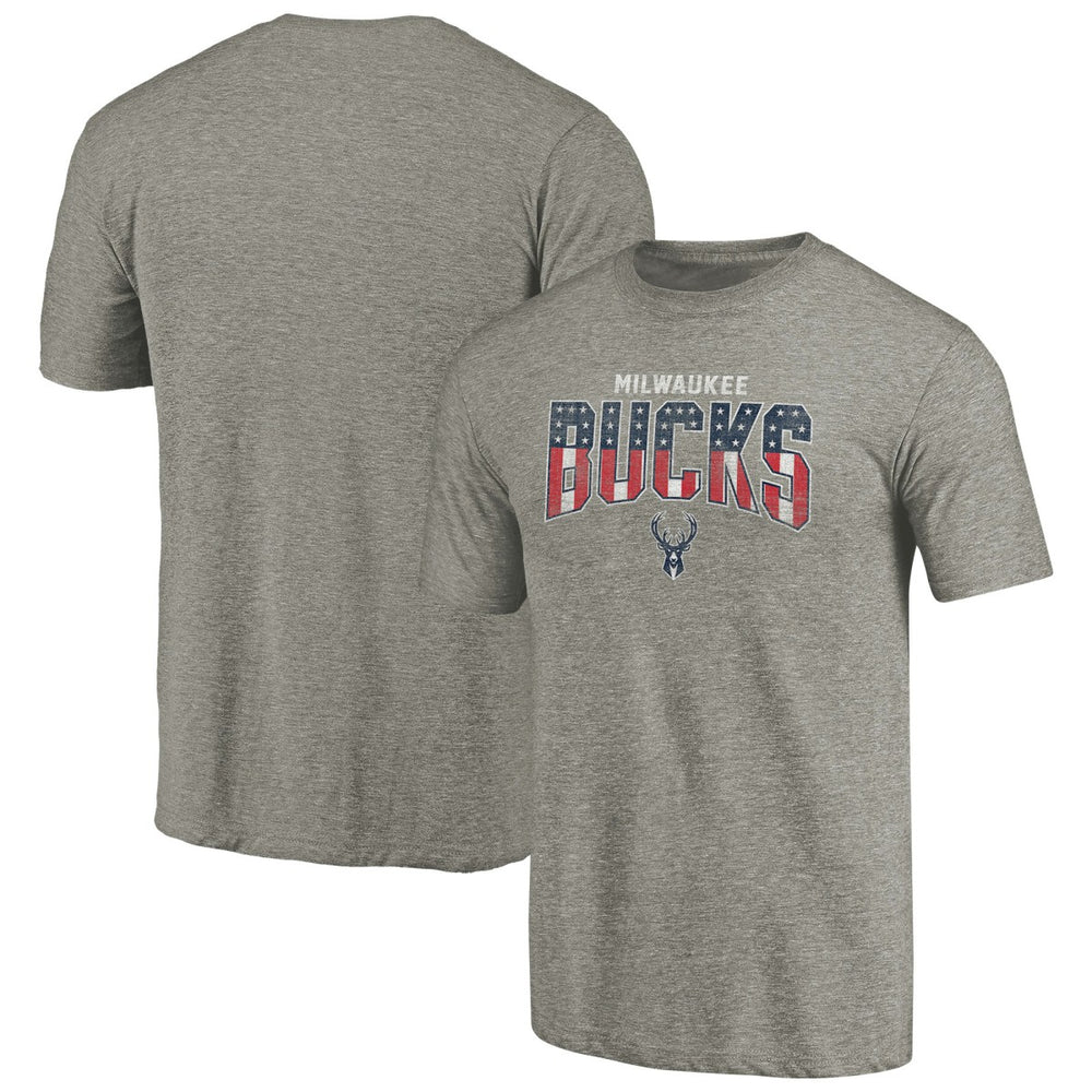 Milwaukee Bucks Freedom Tri-Blend T-Shirt - Gray cheap