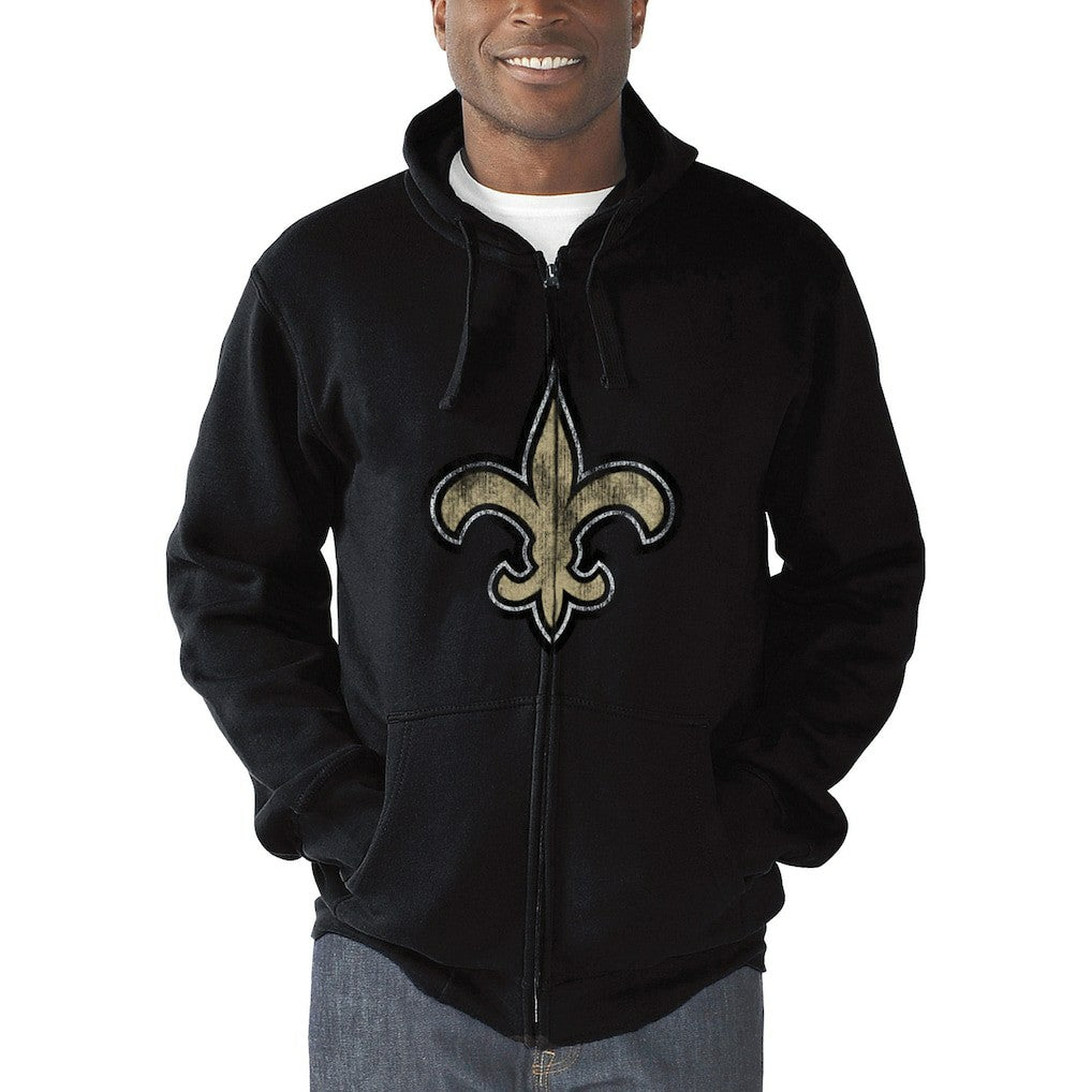 New Orleans Saints G-III Sports by Carl Banks Primary Logo Full-Zip Hoodie - Black cheap