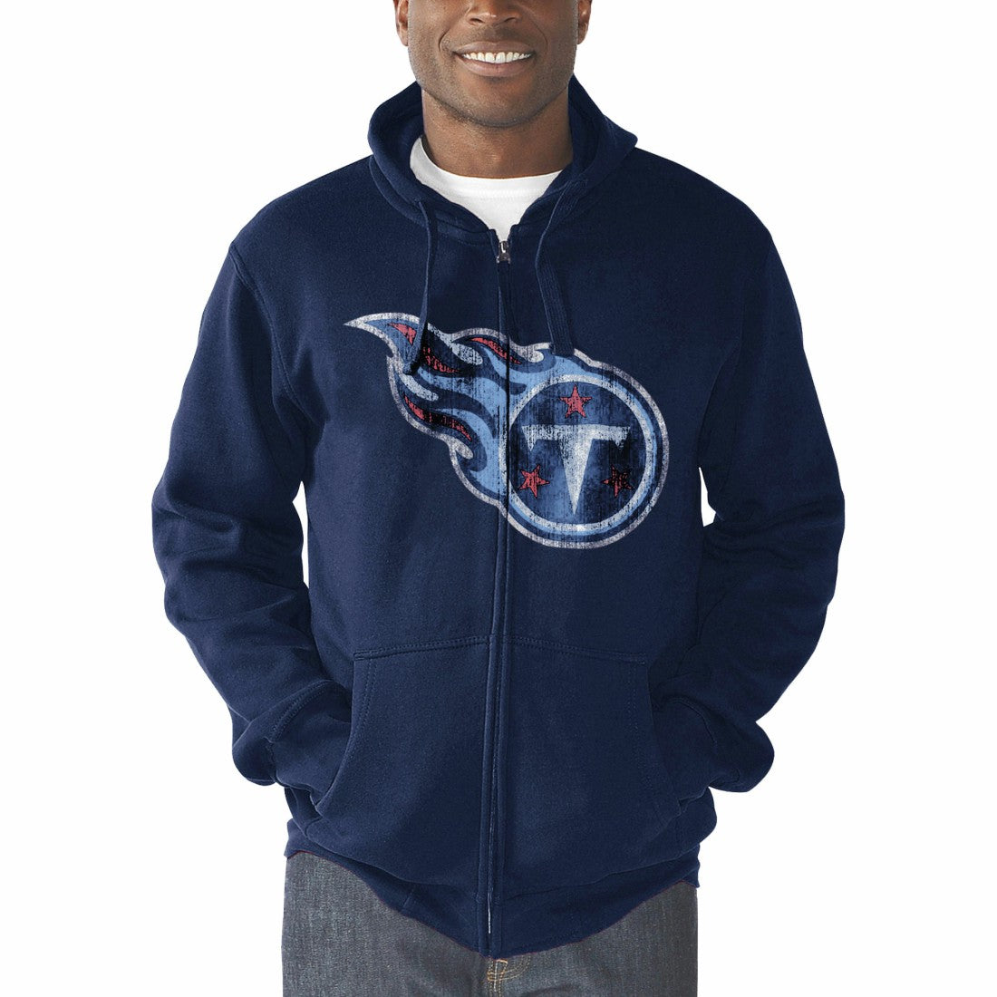 Tennessee Titans G-III Sports by Carl Banks Primary Logo Full-Zip Hoodie - Navy cheap