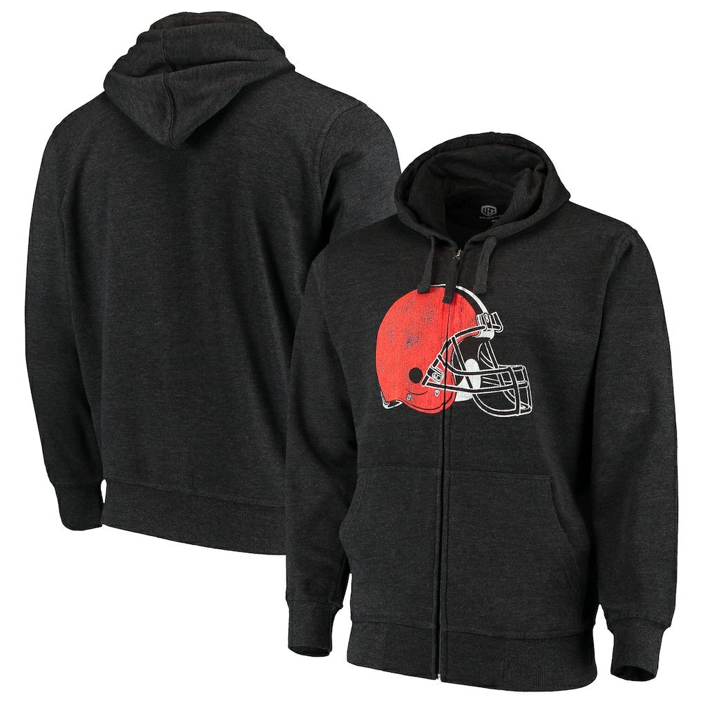 Cleveland Browns G-III Sports by Carl Banks Primary Logo Full-Zip Hoodie - Charcoal for sale