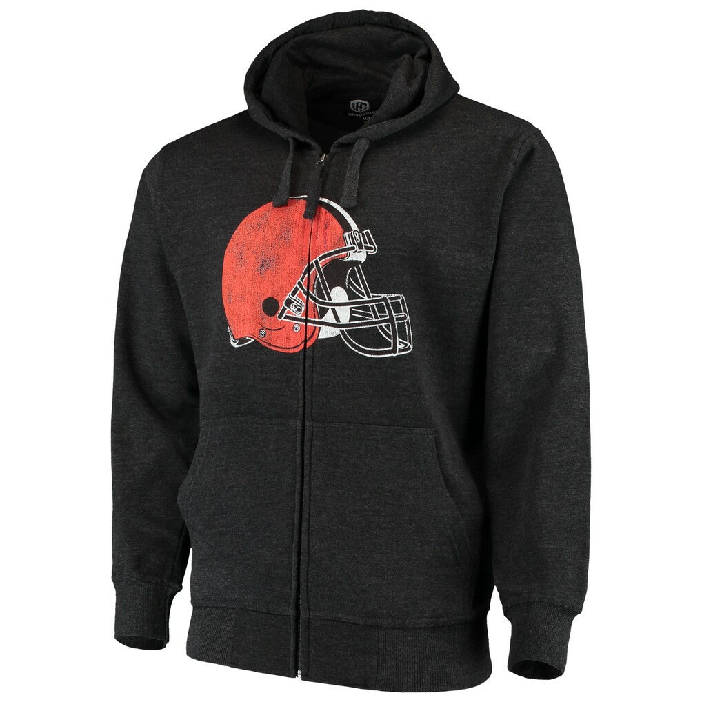 Cleveland Browns G-III Sports by Carl Banks Primary Logo Full-Zip Hoodie - Charcoal for sale