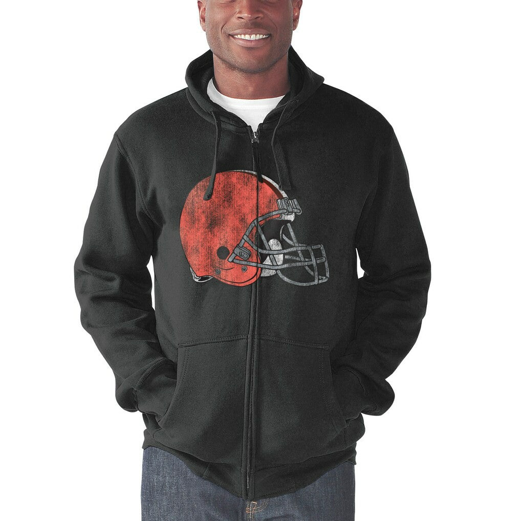 Cleveland Browns G-III Sports by Carl Banks Primary Logo Full-Zip Hoodie - Charcoal for sale