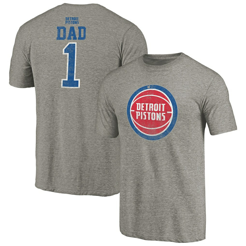 Detroit Pistons Greatest Dad Tri-Blend T-Shirt sale - Gray on sale