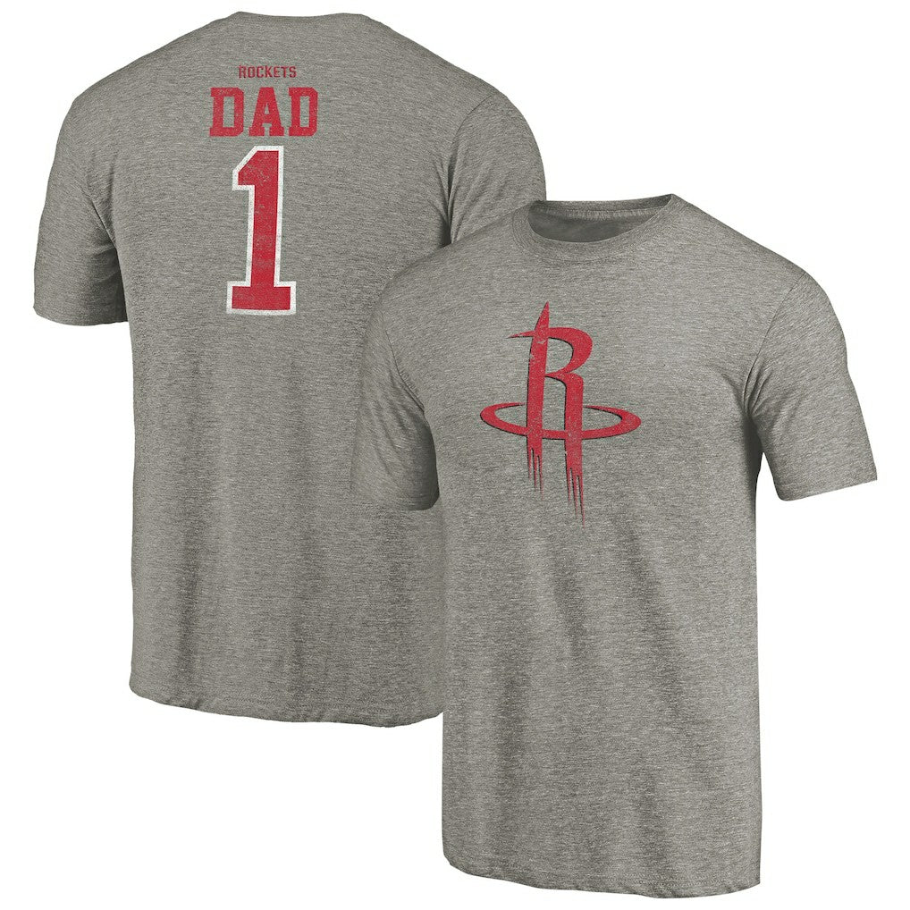 Houston Rockets Greatest Dad Tri-Blend T-Shirt - Gray for sale