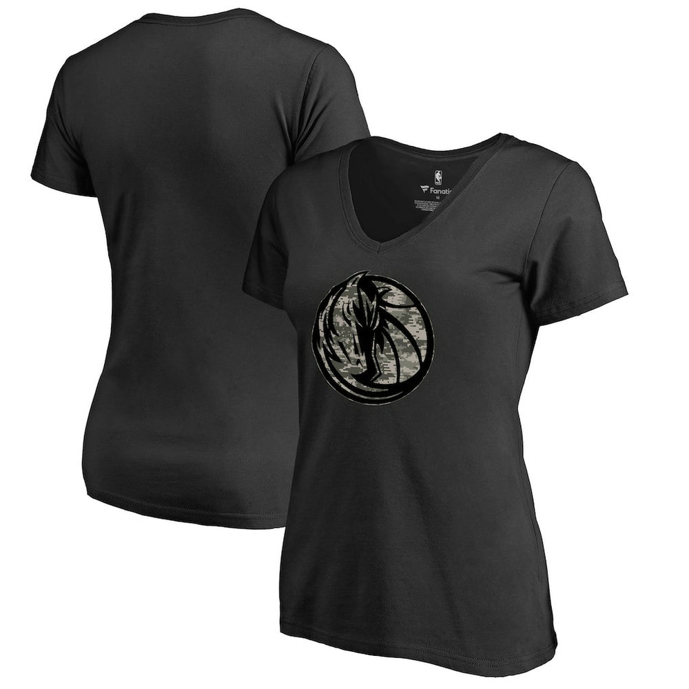 Dallas Mavericks Women's Cloak Camo V-Neck T-Shirt sale - Black outlet