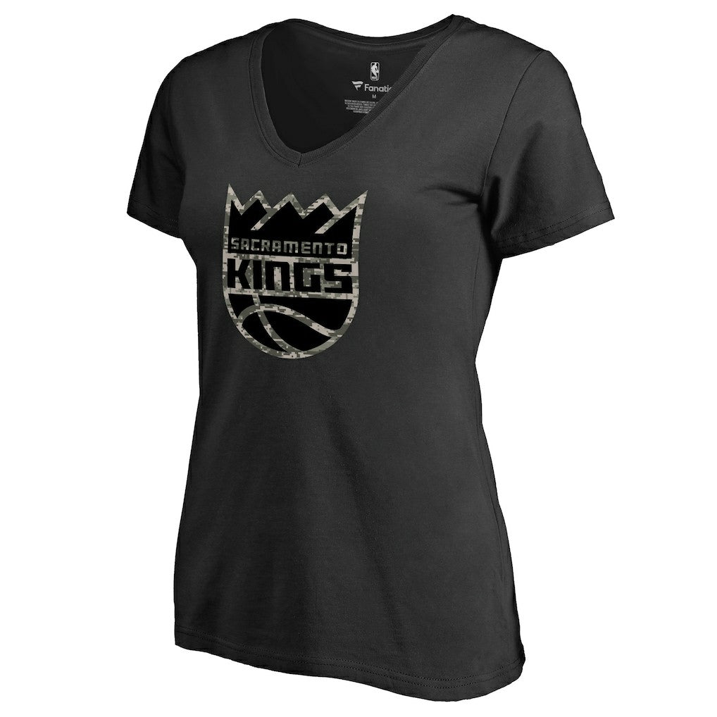 Sacramento Kings Women's Cloak Camo V-Neck T-Shirt sale - Black shop