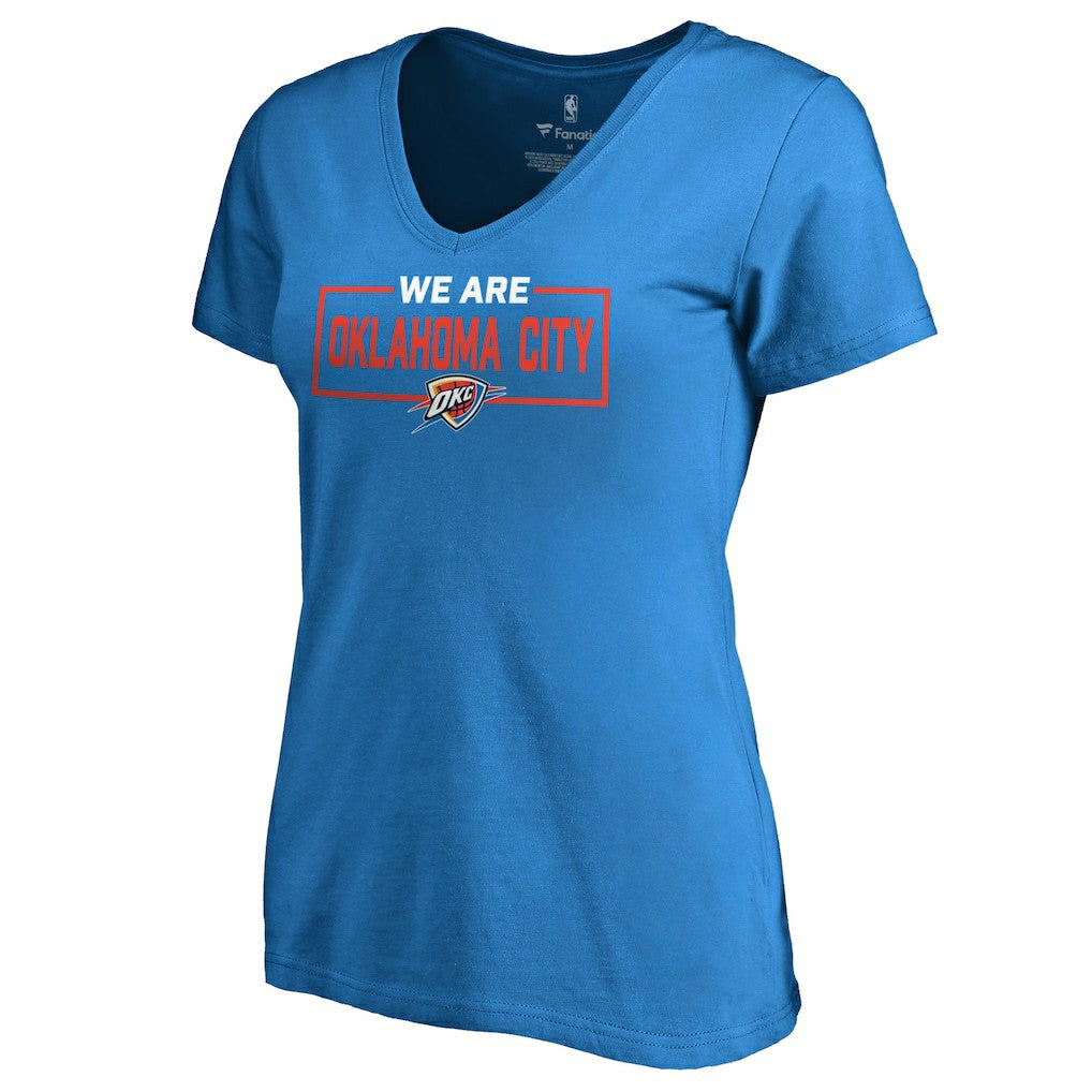 Oklahoma City Thunder Women's We Are Iconic Collection V-Neck T-Shirt - Blue for sale