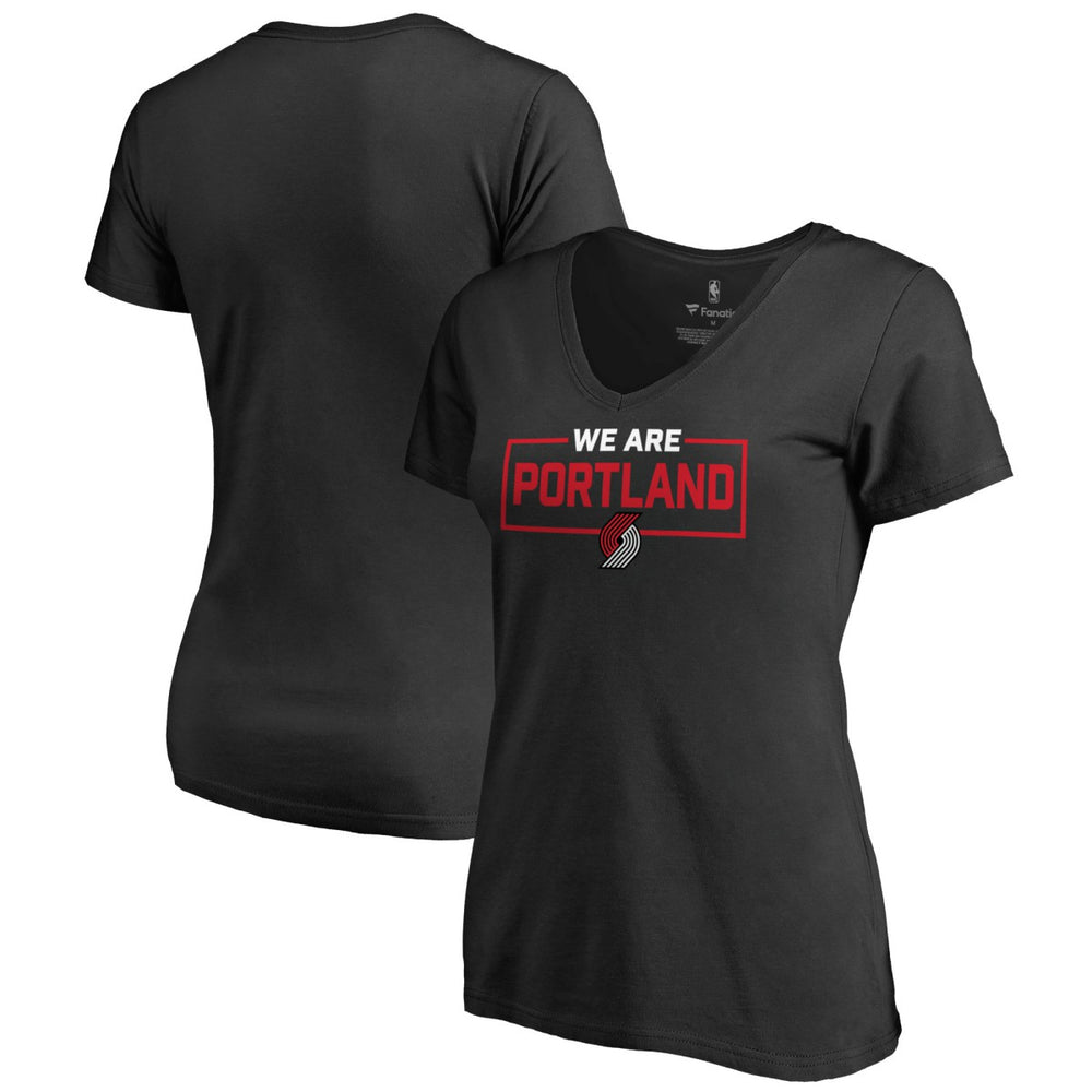 Portland Trail Blazers Women's We Are Iconic Collection V-Neck T-Shirt - Black shop