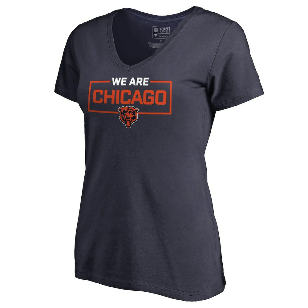Chicago Bears Women's We Are Icon V-Neck T-Shirt - Navy discount