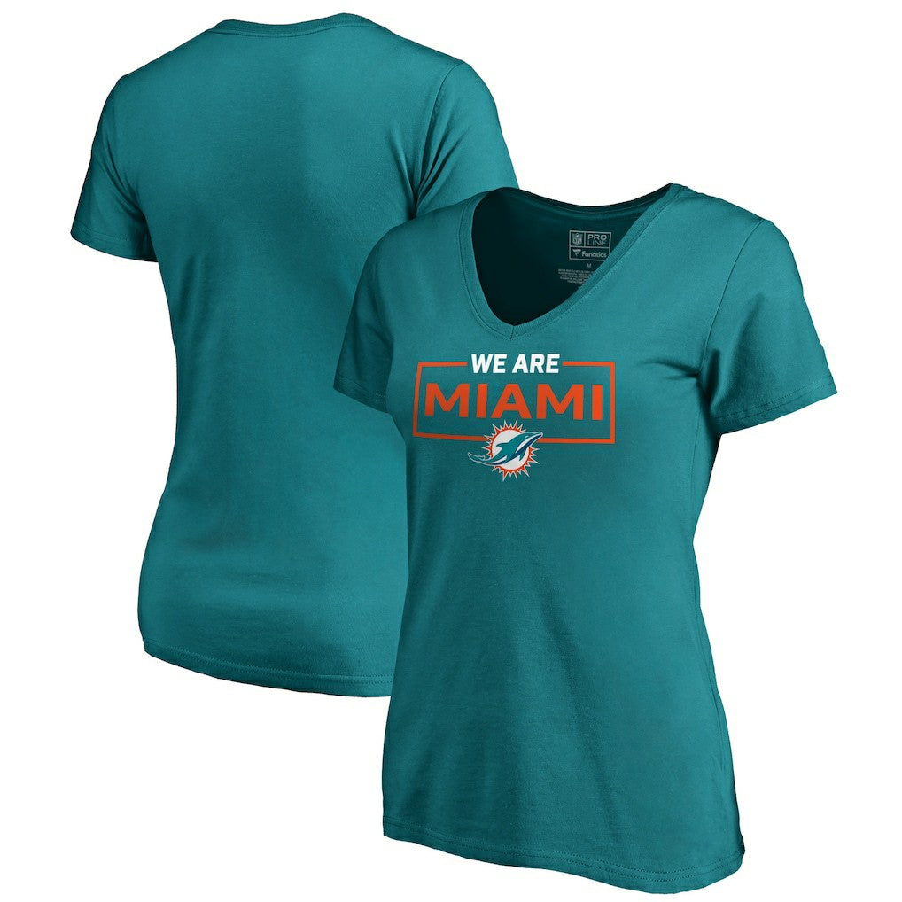Miami Dolphins Women's We Are Icon V-Neck T-Shirt - Aqua discount