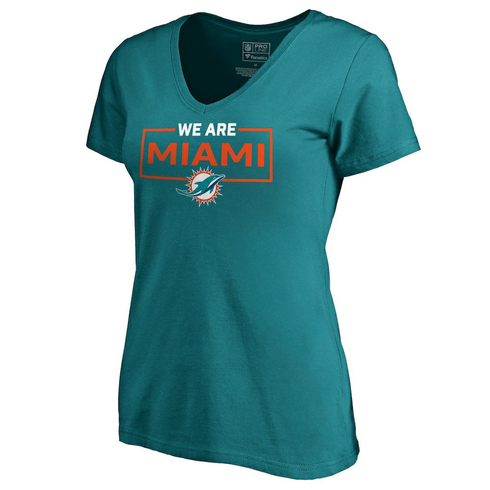 Miami Dolphins Women's We Are Icon V-Neck T-Shirt - Aqua discount