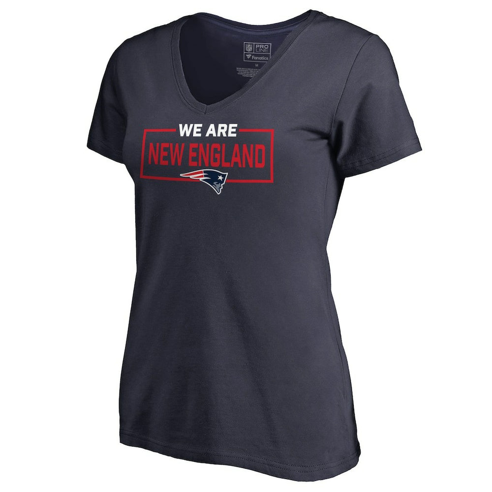 New England Patriots Women's We Are Icon V-Neck T-Shirt - Navy outlet