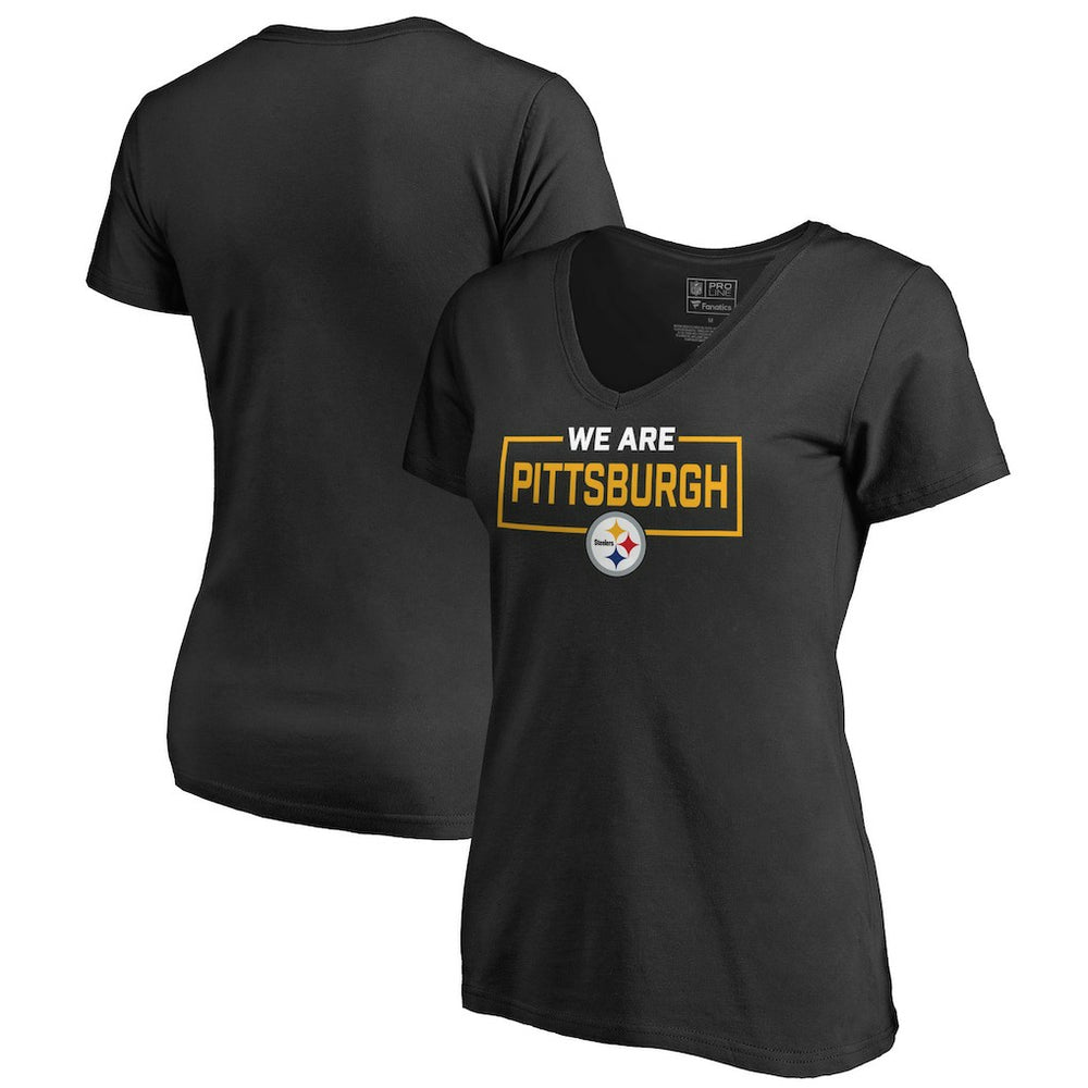 Pittsburgh Steelers Women's We Are Icon V-Neck T-Shirt - Black sale
