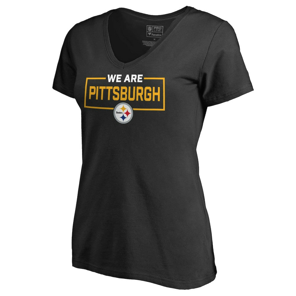 Pittsburgh Steelers Women's We Are Icon V-Neck T-Shirt - Black sale
