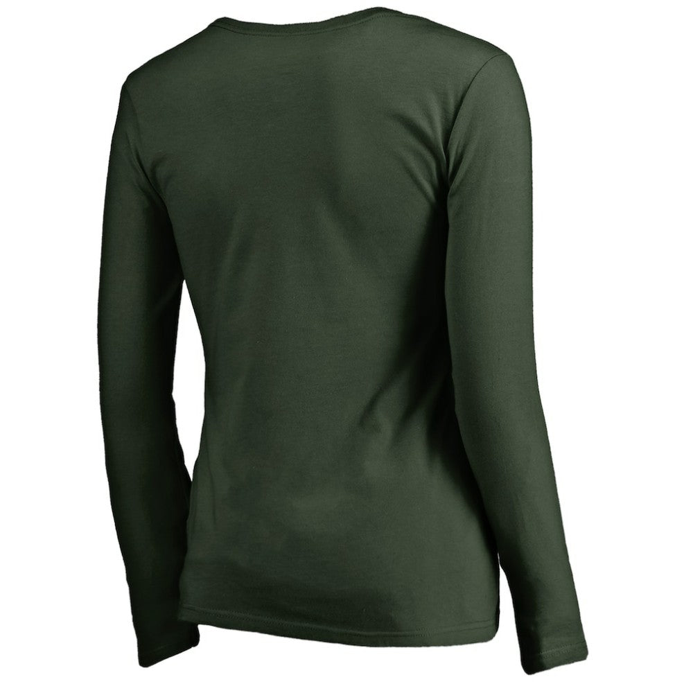 Minnesota Wild Women's Iconic Collection We Are Long Sleeve V-Neck T-Shirt Green