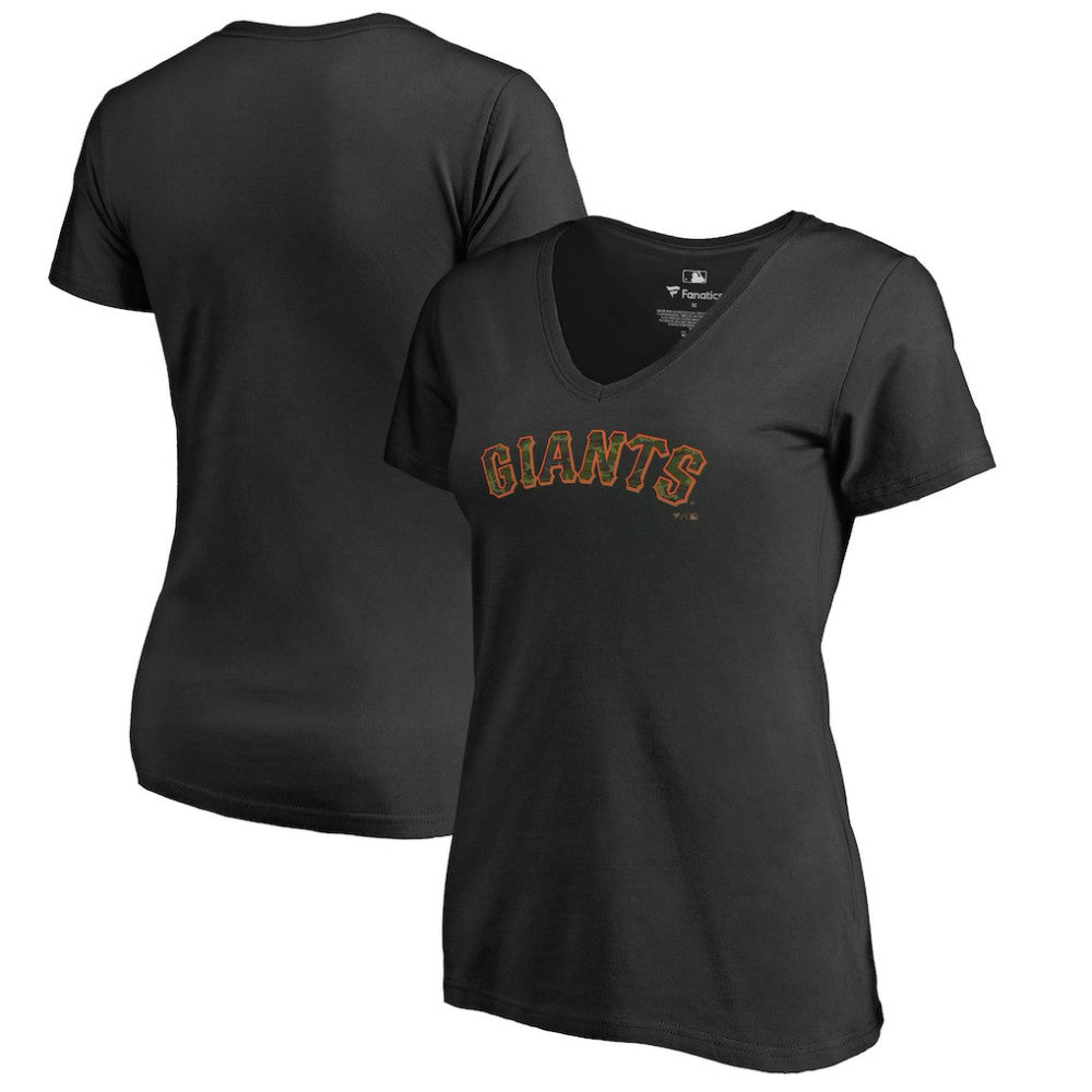 San Francisco Giants Women's Armed Forces Wordmark T-Shirt - Black
