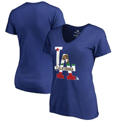 Los Angeles Dodgers Women's Hometown Collection Cali Flag T-Shirt - Royal