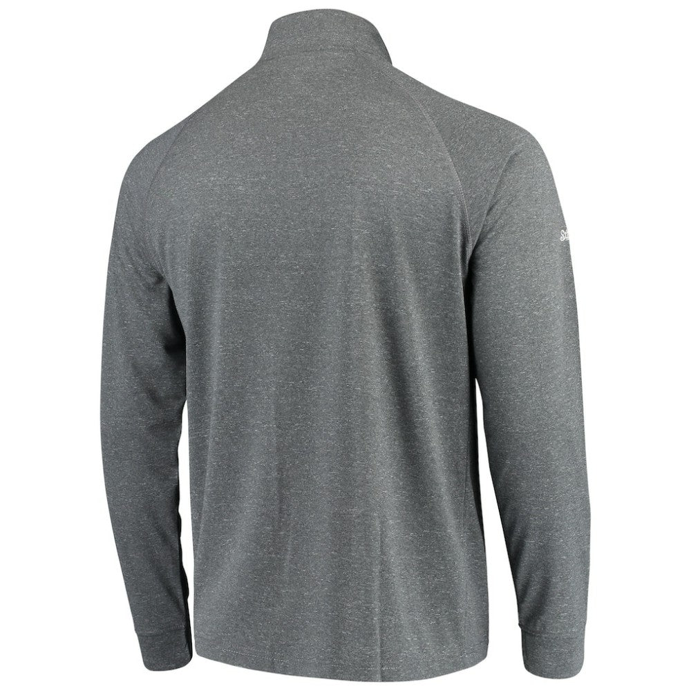 Detroit Tigers Stitches Team Raglan Quarter-Zip Pullover Jacket - Heathered Charcoal