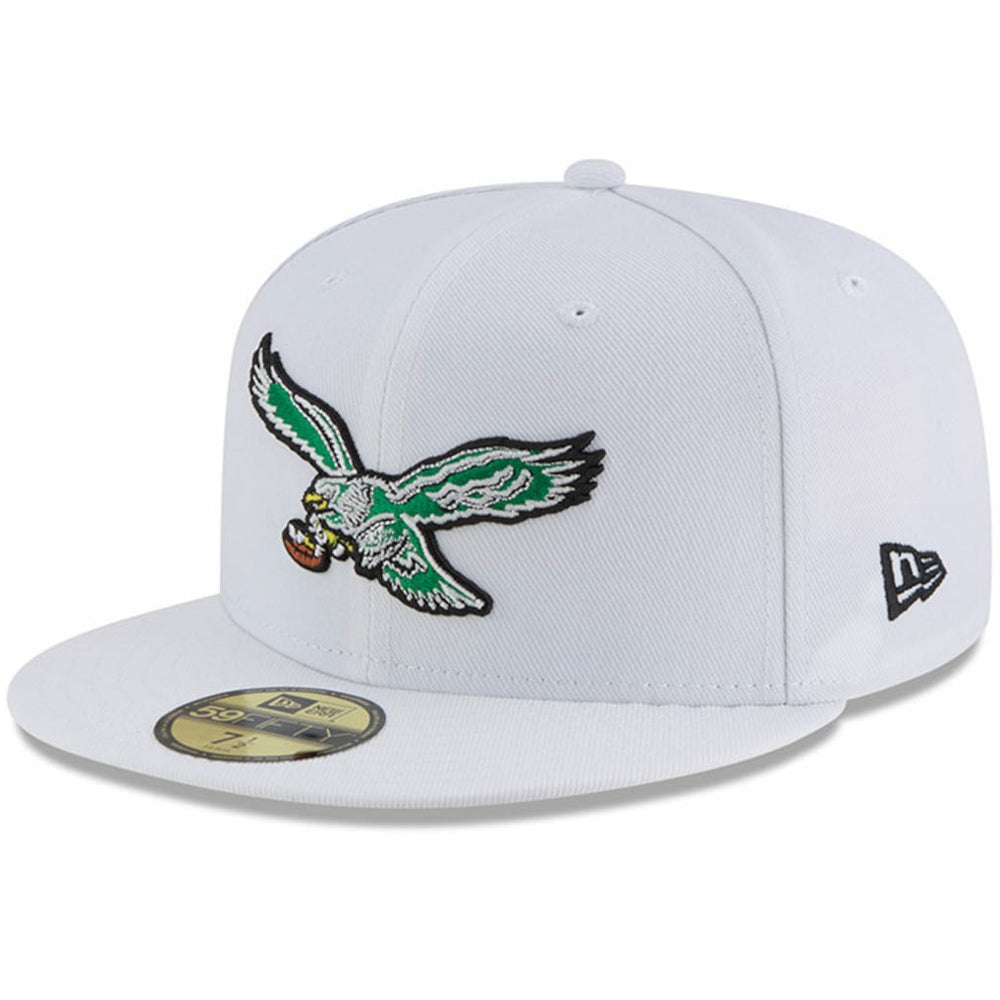 Philadelphia Eagles New Era Throwback Logo Omaha 59FIFTY Fitted Hat - White on sale