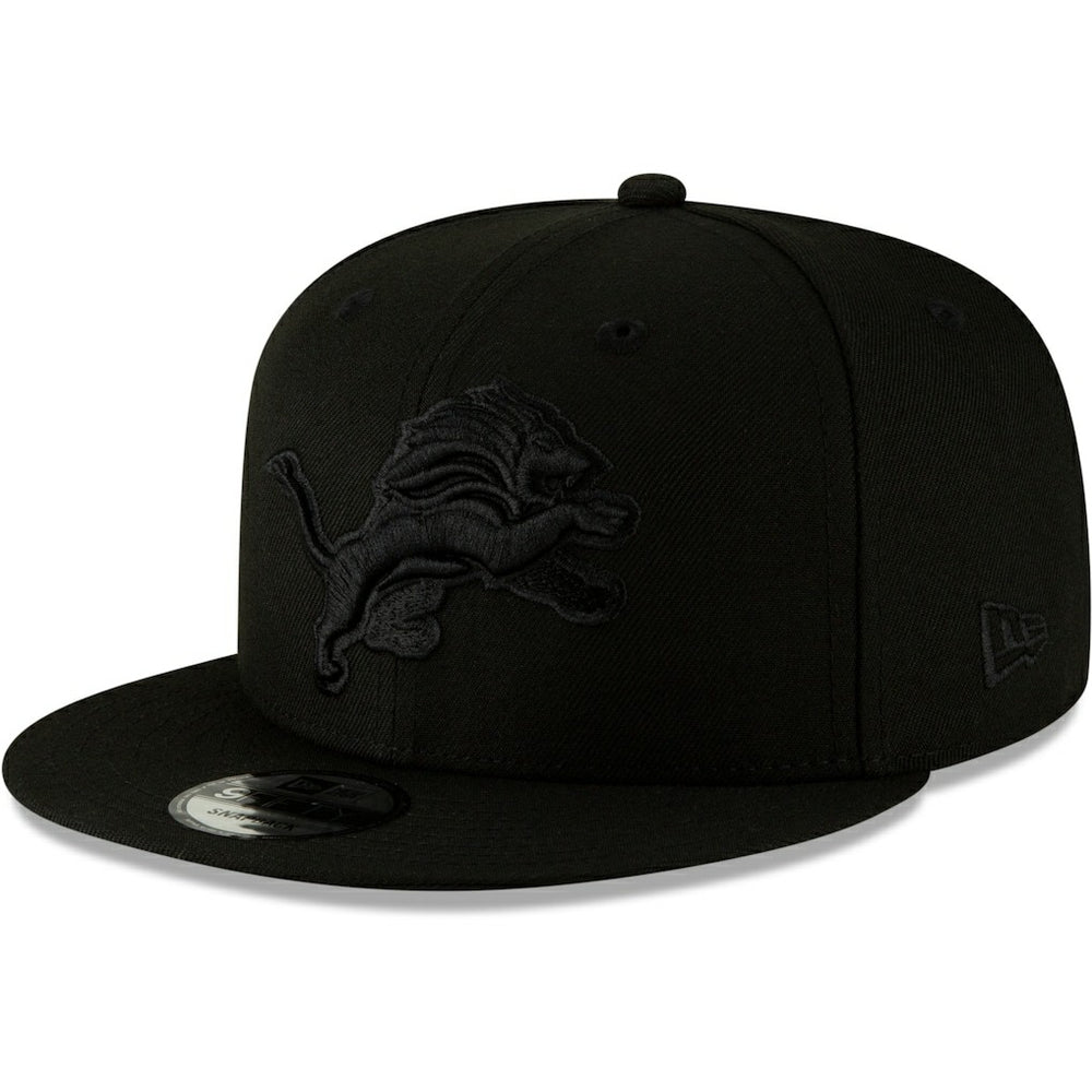 Detroit Lions New Era Black On Black 9FIFTY Adjustable Hat - Black outlet