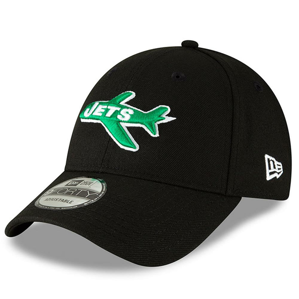 New York Jets New Era The League Throwback 9FORTY Adjustable Hat - Black for sale