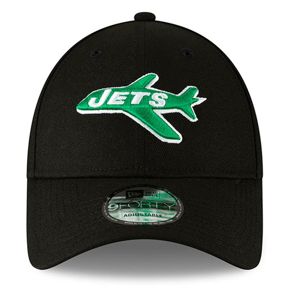 New York Jets New Era The League Throwback 9FORTY Adjustable Hat - Black for sale
