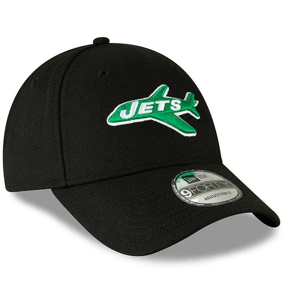 New York Jets New Era The League Throwback 9FORTY Adjustable Hat - Black for sale