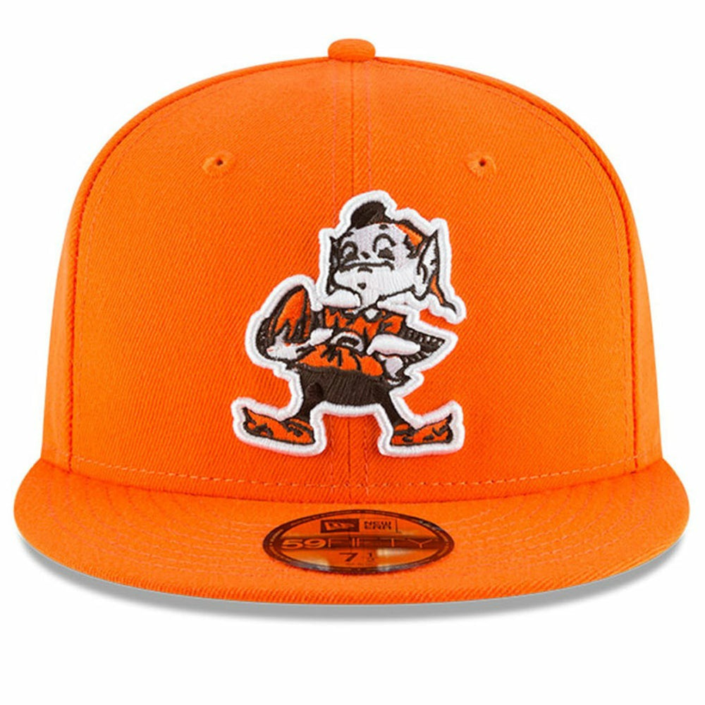 Cleveland Browns New Era Omaha Brownie The Elf Throwback 59FIFTY Fitted Hat - Orange on sale