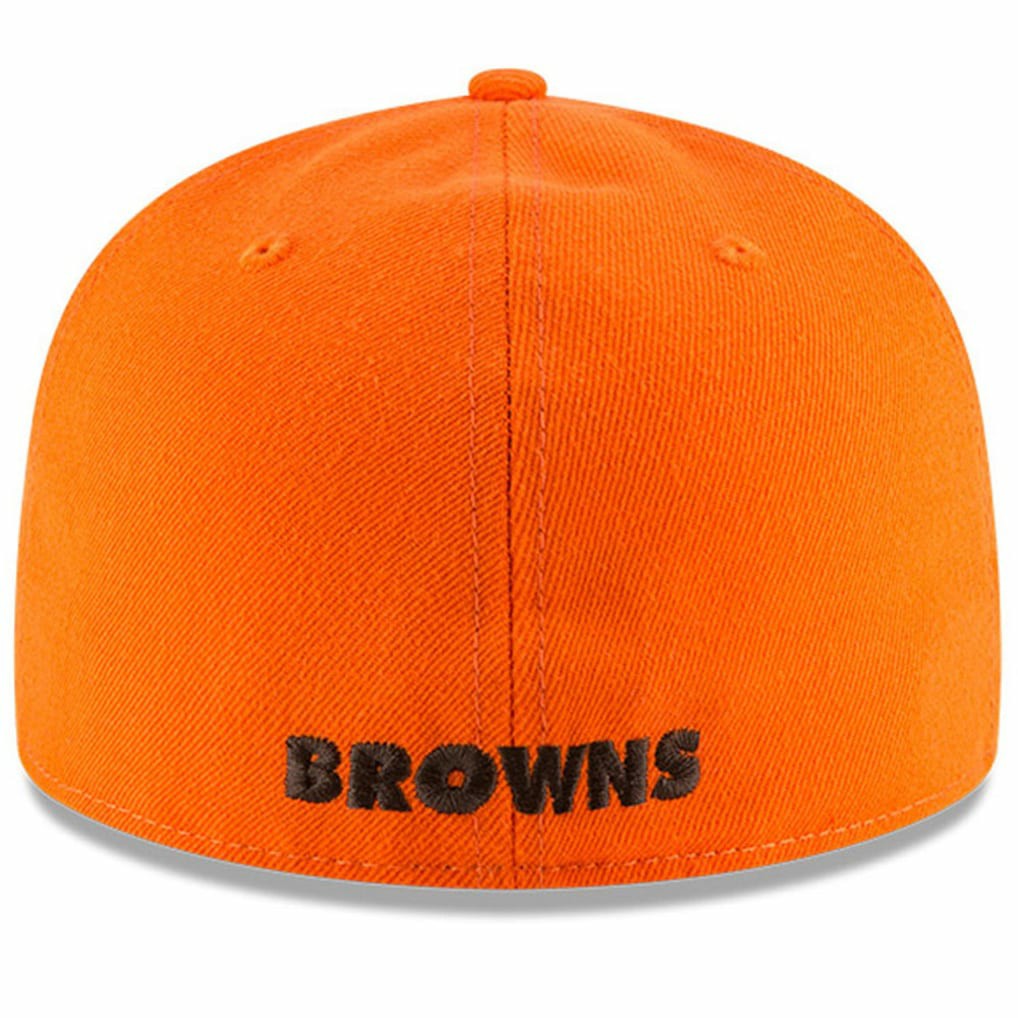 Cleveland Browns New Era Omaha Brownie The Elf Throwback 59FIFTY Fitted Hat - Orange on sale
