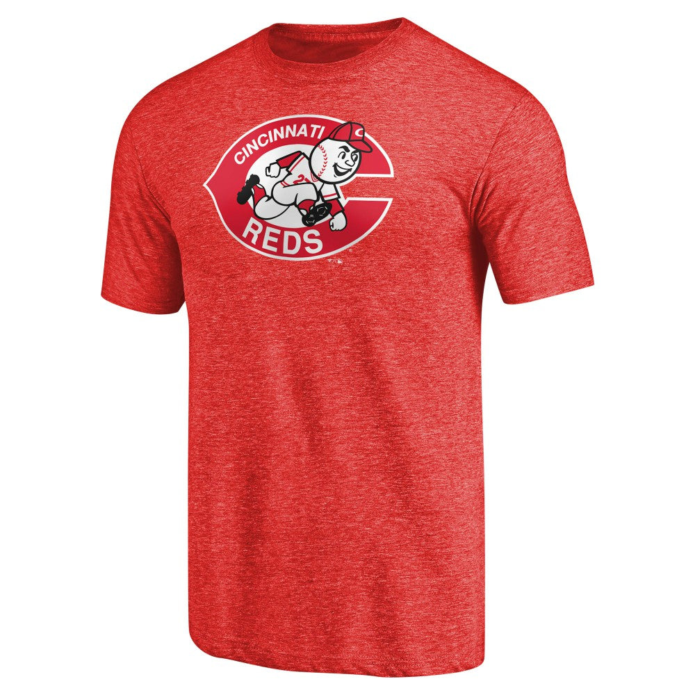Cincinnati Reds Cooperstown Collection Forbes Tri-Blend T-Shirt - Heathered Red