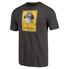 Pittsburgh Pirates Cooperstown Collection Forbes Tri-Blend T-Shirt - Heathered Black