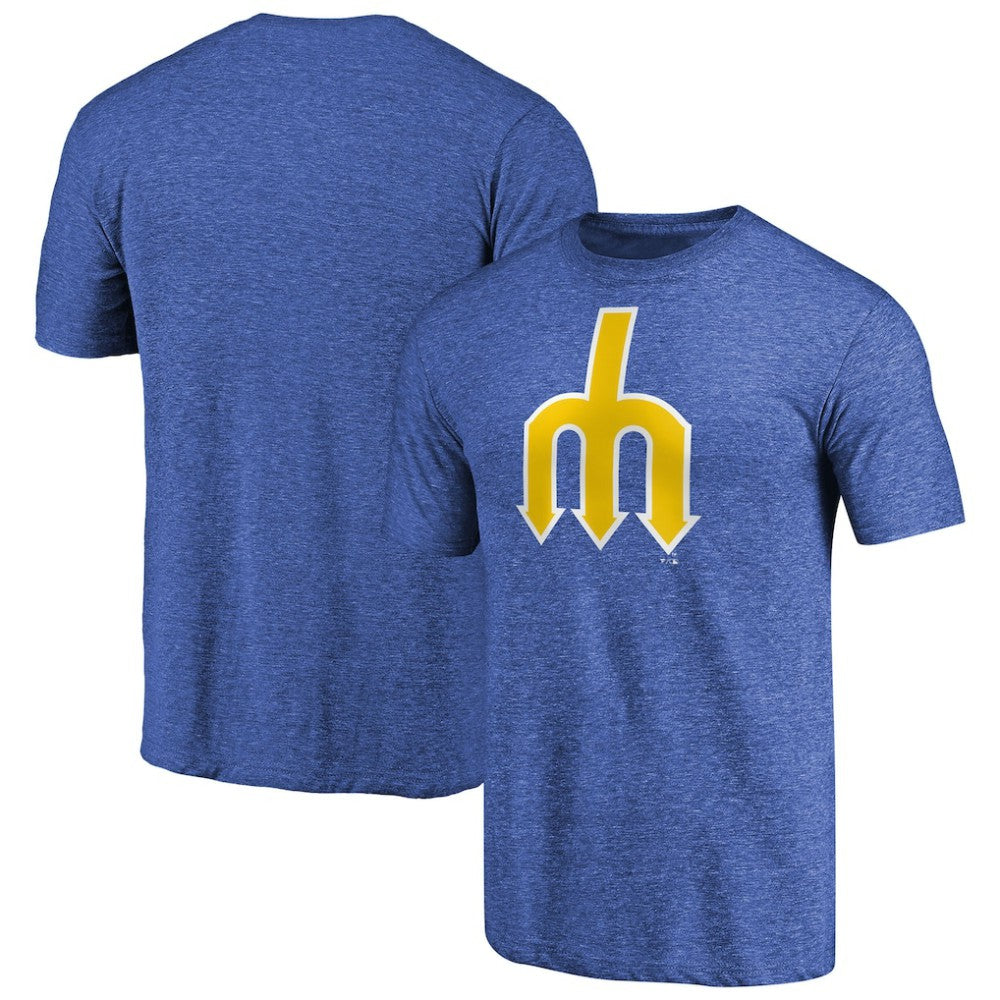 Seattle Mariners Cooperstown Collection Forbes Tri-Blend T-Shirt - Heathered Royal