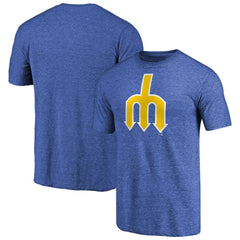 Seattle Mariners Cooperstown Collection Forbes Tri-Blend T-Shirt - Heathered Royal