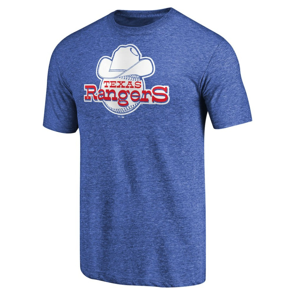 Texas Rangers Cooperstown Collection Forbes Tri-Blend T-Shirt - Heathered Royal
