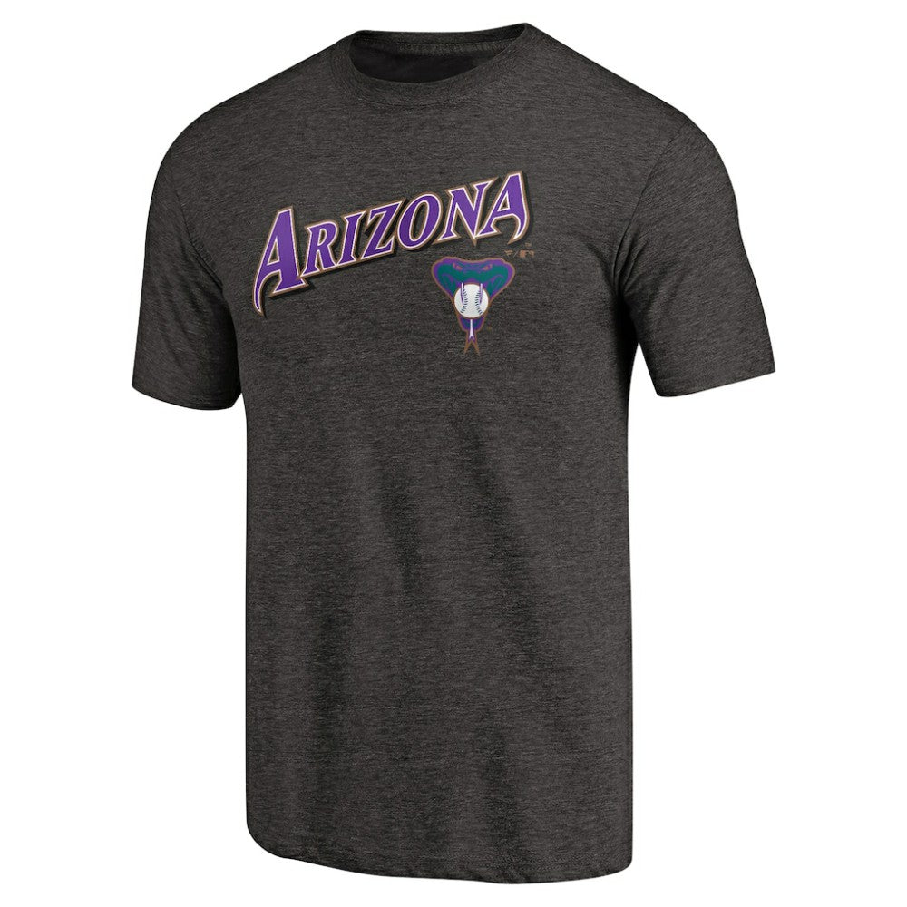 Arizona Diamondbacks Vintage Cooperstown Collection Wahconah Tri-Blend T-Shirt - Heathered Black