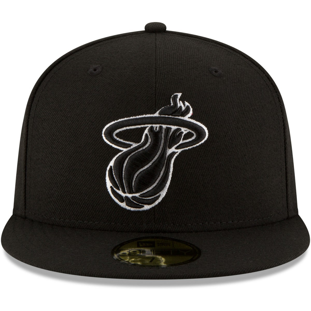 Miami Heat Black & White Logo 59FIFTY Fitted Hat - Black | New Era outlet