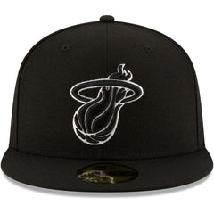 Miami Heat Black & White Logo 59FIFTY Fitted Hat - Black | New Era outlet