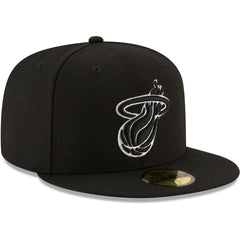 Miami Heat Black & White Logo 59FIFTY Fitted Hat - Black | New Era outlet