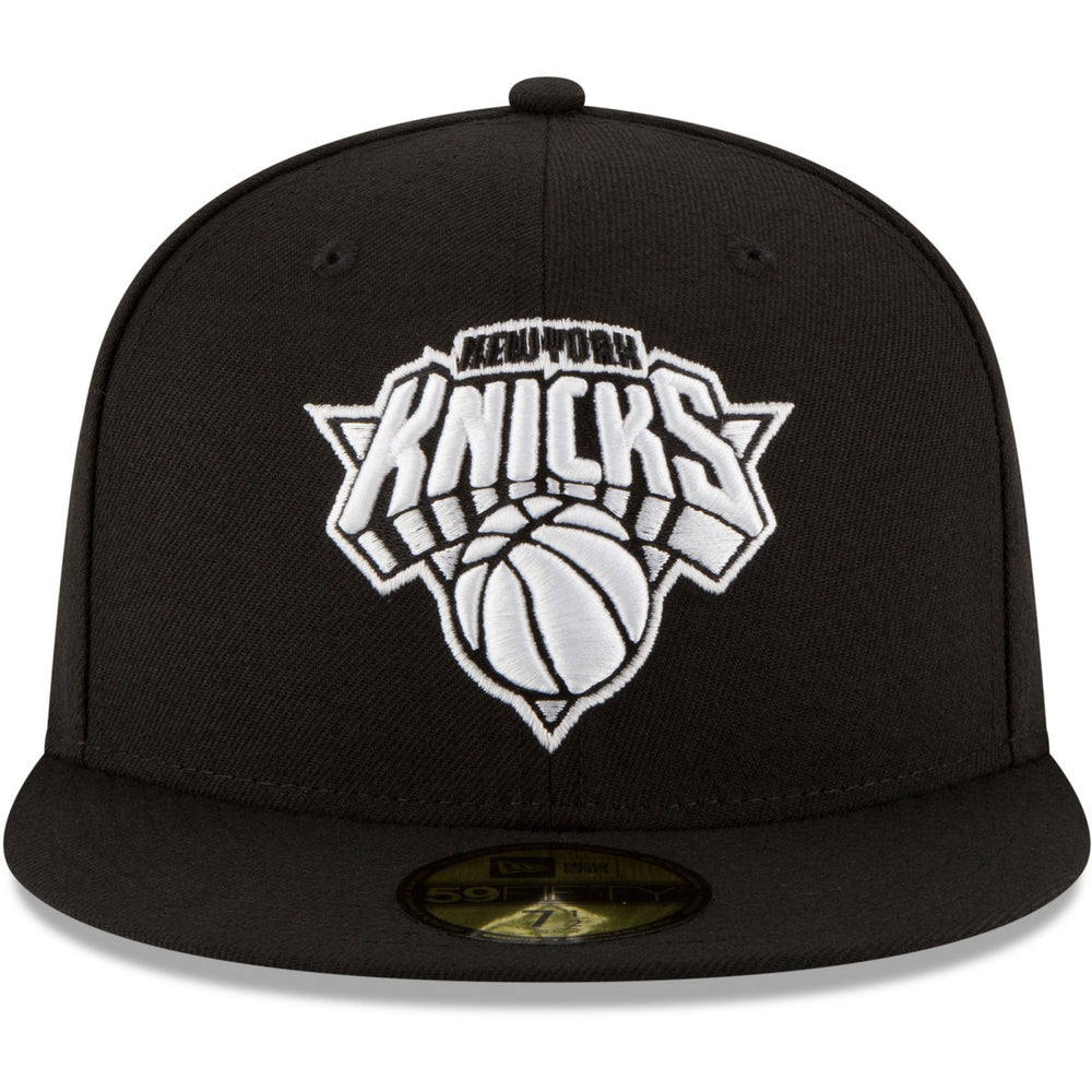 New York Knicks Black & White Logo 59FIFTY Fitted Hat - Black | New Era sale